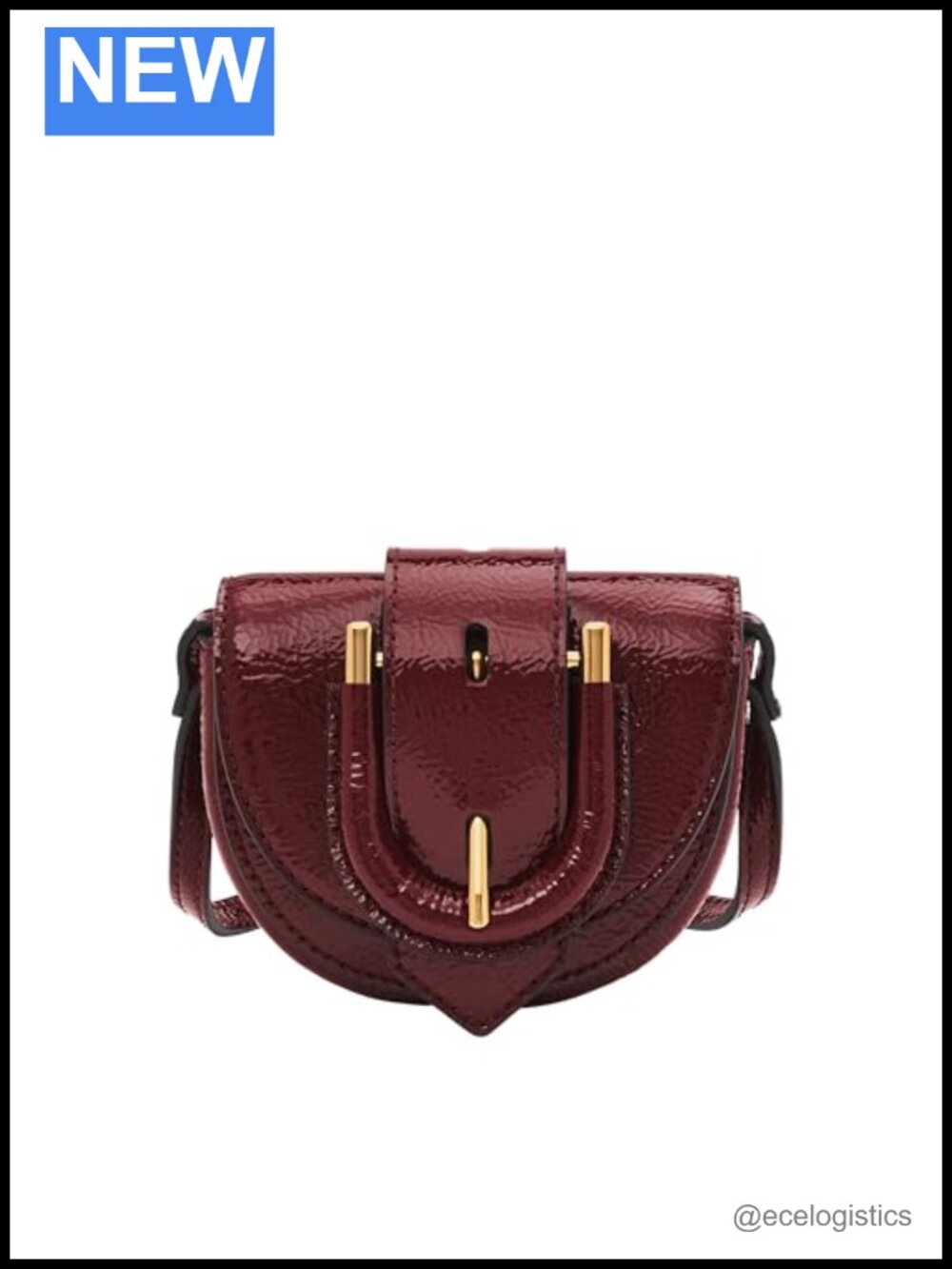 Genuine Leather Micro Flap Crossbody Bag Adjustable Strap Recycled Polyester